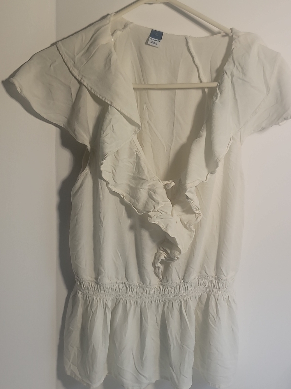 Old Navy Cream Ruffle V-Neck Women’s Dress